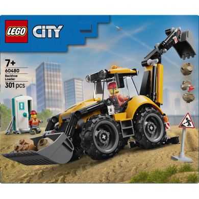 Конструктор Жовтий екскаватор-навантажувач Lego City 60480