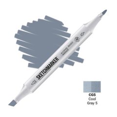 Маркер Sketchmarker, колір Прохолодний сірий 5Cool gray 5 2 пера: тонке і долото SM-CG05