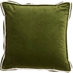 Подушка 45x45 см BAXLEY бархат темно-зеленый + натуральный лен Light&Living 6884878