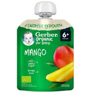 Пюре Gerber Organic Mango фруктове для дітей від 6-ти місяців 90г 8445290167132