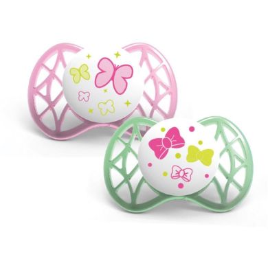 Пустушка симетрична Nuvita Air 0м+ 2 шт. для дівчинки NV7061Girl 