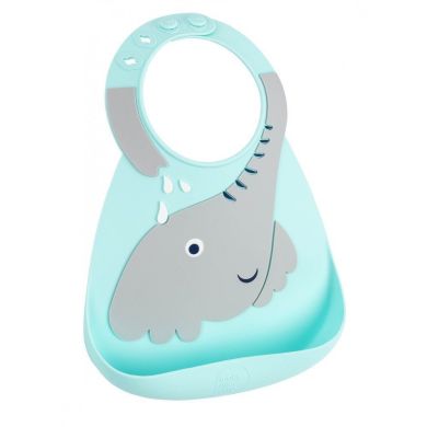 Силіконовий нагрудник Make My Day Baby Bib splish-splash Elephant бірюзовий BB136, Бірюзовий