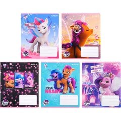 Тетрадь 12 листов, клетка, УФ лак+глитер, My Little Pony Kite LP22-232