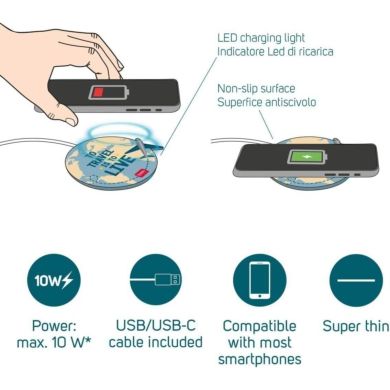 Беспроводное зарядное устройство для смартфона Super Fast Путешествие Legami WCHAR0006