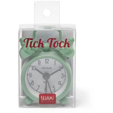 Будильник Mini Tick Tock Винтажный зеленый стрелки, светящиеся в темноте Legami SV'E0026