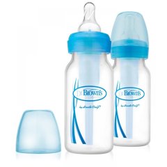 Дитяча пляшечка для годування Dr.Brown's з вузькою шийкою 120 мл блакитна 2 шт SB42405-ESX, Блакитний
