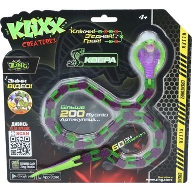 Игрушка Klixx Creaturez Fidget Кобра фиолетово-зеленая Zing KX130_A