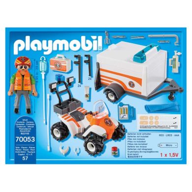 Игровой набор Playmobil Квадроцикл МЧС с прицепом 57 деталей 70053