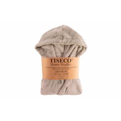 Халат детский, микрофланель, DELUX, р.110/116, тауп Tiseco 3601TAUPE