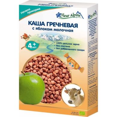 Молочна каша Fleur Alpine Organic гречана з яблуком 200 г 4006303632173