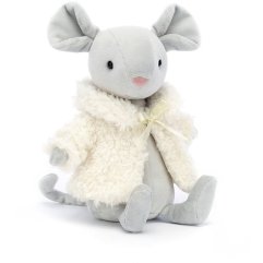 М'яка іграшка Jellycat (Джеллікет) Мишка в білому пальто 17 см COM3CM