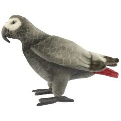 Мягкая игрушка Попугай серый африканский длина 33 см Hansa 7985