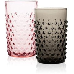 Набор 2шт стаканов Dusk Hobnail 200мл, розово-темный KLIMCHI 21013/200-7243/27/2