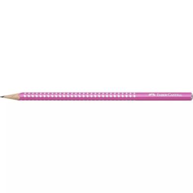 Простий олівець Faber-Castell Grip Sparkle тригранний з блискітками рожевий 29366