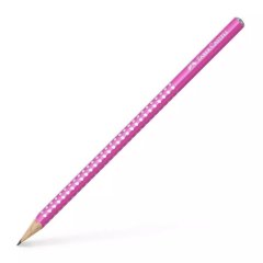 Простой карандаш Faber-Castell Grip Sparkle тригранный с блестками розовый 29366