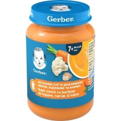 Пюре овоче-м'ясне Gerber Стерилізоване Весняний суп зі шматочками овочів, індичкою та кропом для дітей із 7 місяців 190 г 8445292315401