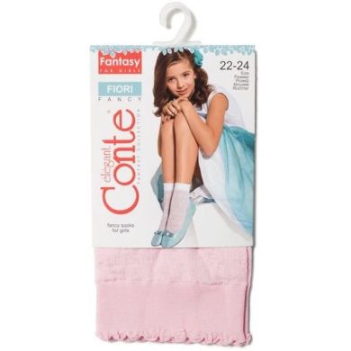 Носки для девочек нарядные FIORI, р.18-20, light pink Conte FIORI