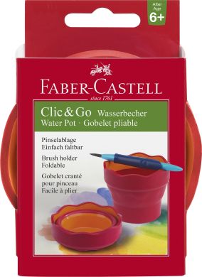 Стаканчик для воды Faber Castell CLIC&GO розовый 23841