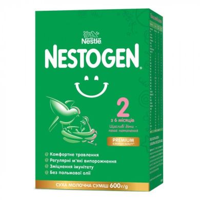 Суха молочна суміш Nestle Nestogen 2 з лактобактеріями від 6 місяців 600 г 12457449 7613287107862