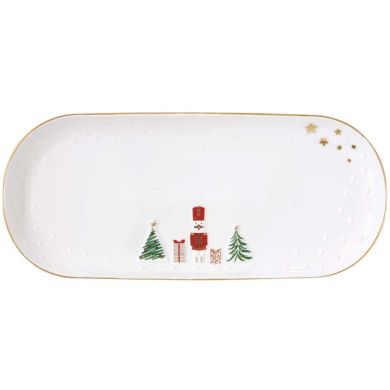 Поднос 34x15 см из фарфора в коробке LET IT SNOW POZZI MILANO 1344LSNO