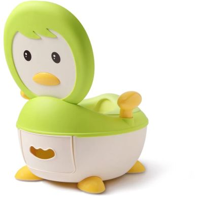 Детский горшок Babyhood Пингвин с полиуретановым кольцом Зеленый BH-113PG, Зелёный
