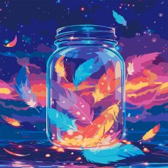 Картина по номерам SANTI Магические перья, 40*40см, LED подсветка Santi 956543