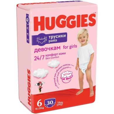 Подгузники-трусики Huggies Pants 6 Girl 17-22 кг 30 шт 2557201/2558631 5029053564296, 30