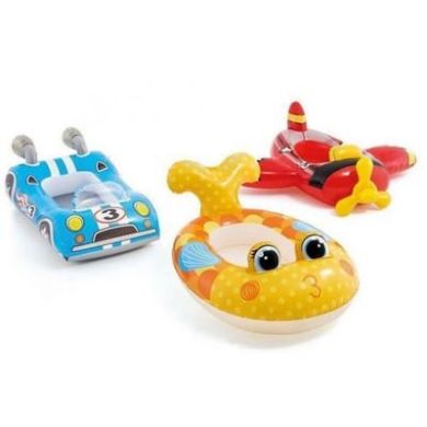 Плотик 3-6лет, до 27кг, 3 вида (золотая рыбка 132-94см, самолет 119-114см, моторная лодка), 26-25-4см 6903100161012
