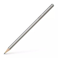 Простой карандаш Faber-Castell Grip Sparkle тригранный с блестками серебристый 29367