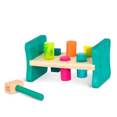 Розвивальна дерев'яна іграшка-сортер Battat Бум-бум BX1762Z, Різнокольоровий