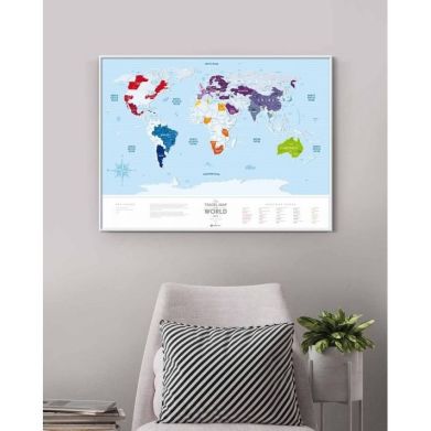 Скретч карта мира Travel Map Silver World (английский язык), в тубусе 1DEA.me SW