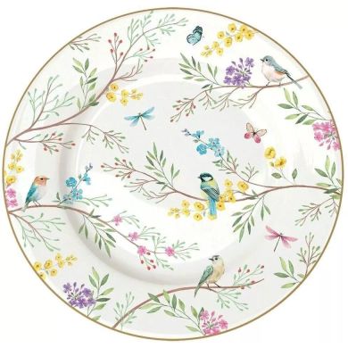 Тарілка з порцеляни, діаметр 19 см BIRDS MELODY POZZI MILANO I006R0944BIME