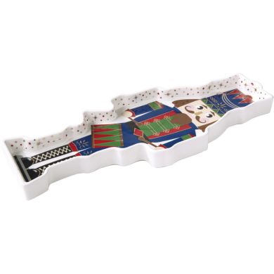 Таця у формі Лускунчика 36,5x14см з фарфору NUTCRACKER POZZI MILANO 2184NUTC
