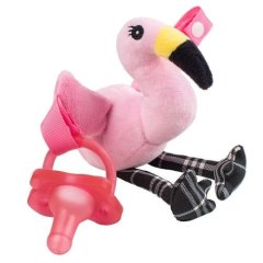 Цельная пустышка с держателем-игрушкой Dr. Brown's Фламинго, 0-12 мес., Розовый AC153-P6, Розовый