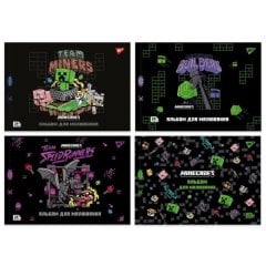 Тетрадь для рисования YES А4 28л/100 скоба, с перфорацией (Minecraft) 130597