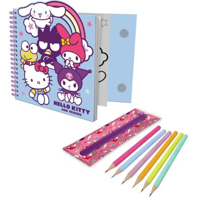 Тетрадь с заданиями Hello Kitty + карандаши и съемный чехол Kids Licensing HK50183