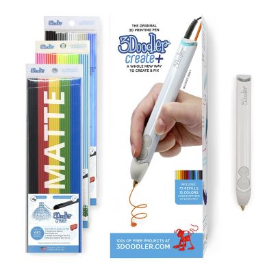 3D-ручка 3Doodler Create Plus для професійного використання 75 стрижнів Сіра 8CPSGYEU3E