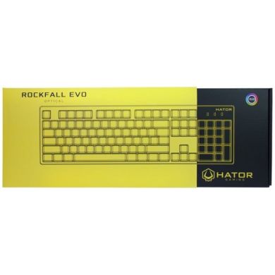 Клавіатура Hator Rockfall Evo, black USB, Kailh Optical, ENG/RU/UKR