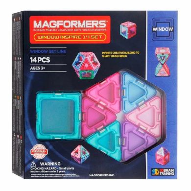 Магнитный конструктор Magformers Window Базовий Супер 3Д набор Вдохновение, 14 деталей 714003