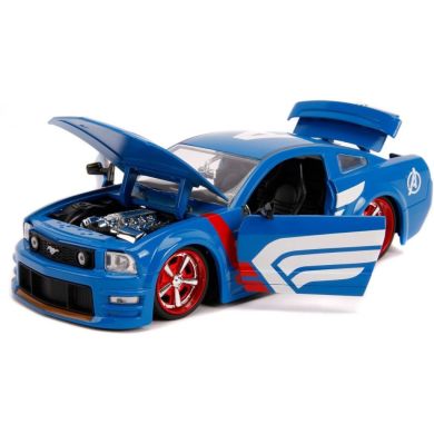 Машина металлическая Jada Марвел Мстители Ford Mustang GT 2006 + фигурка Капитана Америки 1:24 253225007