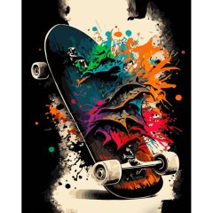 Набор для росписи по номерам Краски на скейте Strateg размером 40х50 см (GS912) STRATEG GS912