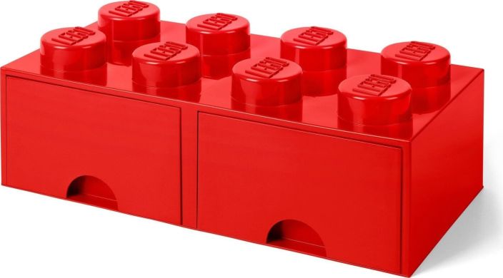 Восьмиточковий червоний контейнер з висувними ящиками для зберігання Х8 Lego 40061730