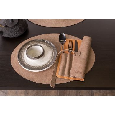 Плейсмат для сервировки TRUMAN овал, 33x45см, однослойный, тауп ZICZAC ZZ0505TAUPE
