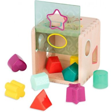 Розвивальна дерев'яна іграшка-сортер Battat Чарівний куб BX1763Z, Різнокольоровий