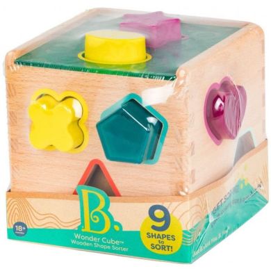 Розвивальна дерев'яна іграшка-сортер Battat Чарівний куб BX1763Z, Різнокольоровий