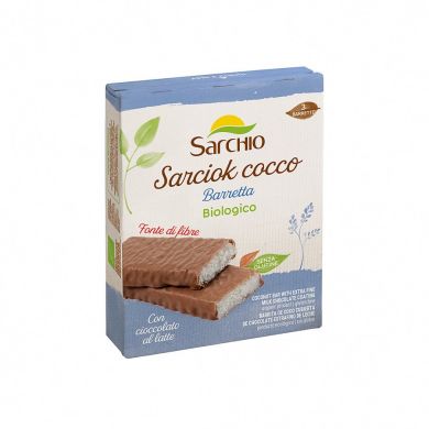 Снек кокосовый покрытый шоколадом «Sarchio» без глютена 90 г 3x30г 8003712009271
