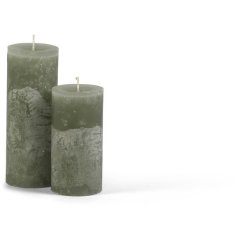 Свічка-циліндр &Oslash; 7*10 см, сіро-зелена ICCI C07084/10см