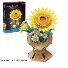 Трехмерная головоломка-конструктор серии Букет цветов Подсолнечник, арт. W3303h W3303h