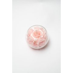 Свічка Candele Firenze Троянда біла у склі 100 мм (золота окантовка) GL100350X169 8026159010686