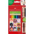 Акварельні кольорові олівці Faber-Castell Grip Children of the world, 10 кольорів + 3 двокольорові 511514